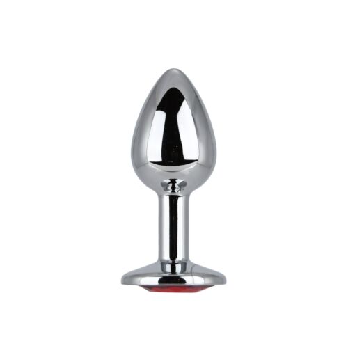 Buttplug Toosh Metal Small Stone met juweelbasis Rojo