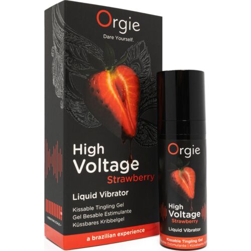 Stimulerend gel Orgie High Voltage met aardbei smaak