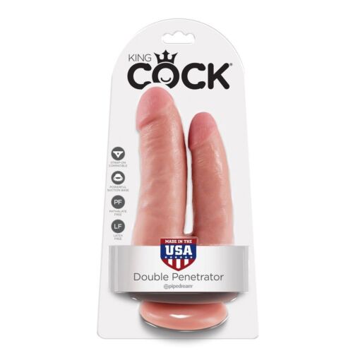 Dildo KING COCK Double Penetratie - Realistisch Tactiel