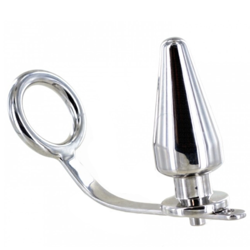 BDSM Plug Anal METAL HARD met Cockring voor Stimulatie