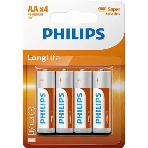AA Batterijen Philips | 4 stuks in een verpakking