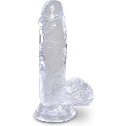 Realistische penis KING COCK 10,1 cm transparant