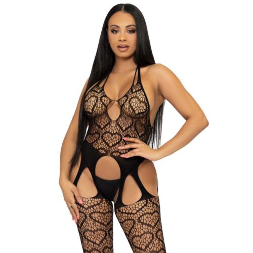 Bodystocking Leg Avenue met hartjespatroon