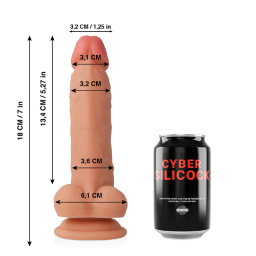 Dildo CYBER SILICOCK Jude 18 cm met ventosa