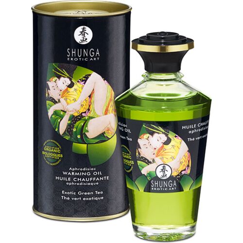 SHUNGA OILS massageolie groene thee met warmte-effect
