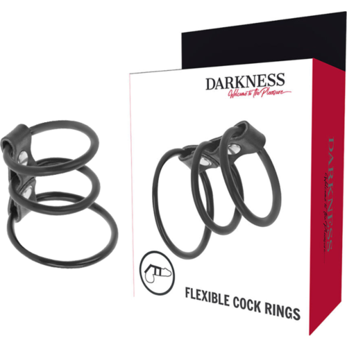 Anillos zonder vibratie Darkness - Set van 3 flexibele ringen