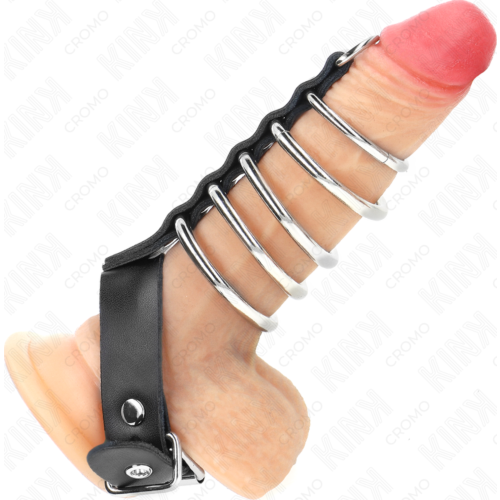 KINK Anille Penis met Leren Band en Metaalringen