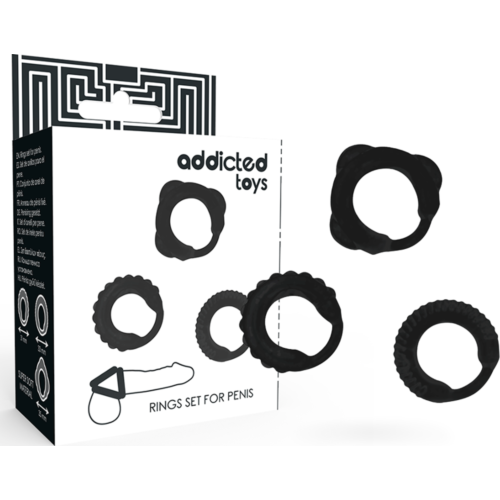 Set van 3 penisringen Addicted Toys voor intens genot