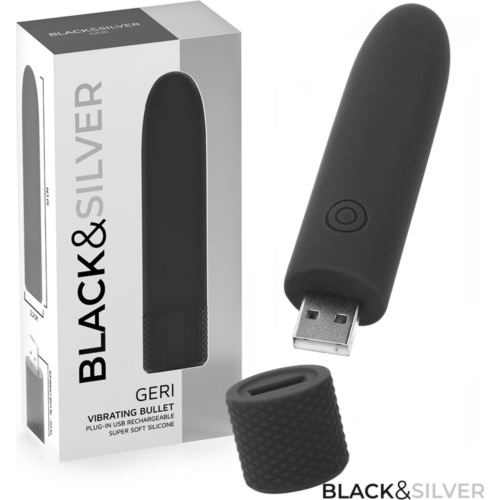 Bullet vibrator BLACK&SILVER GERI oplaadbaar 8 standen