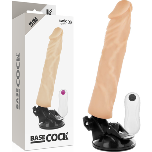 Realistisch Vibrator BASECOCK 21 cm met Afstandsbediening