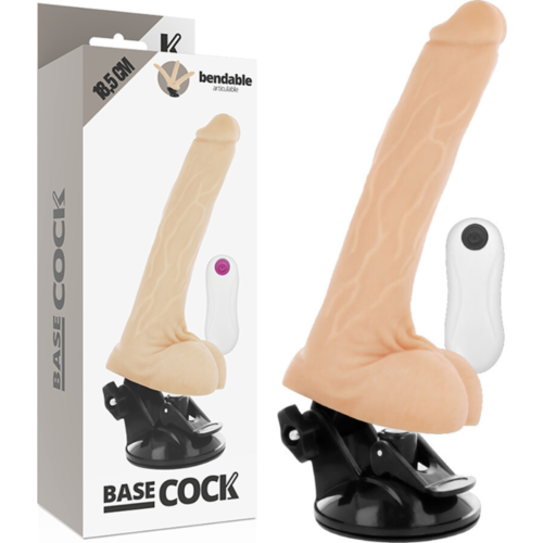 Realistisch Vibrator BASECOCK 18.5 cm met Afstandsbediening