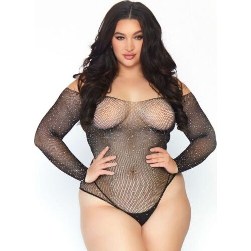 Leg Avenue net bodystocking met strass 1X-2X