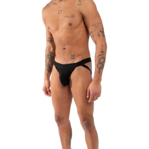 Jockstrap BURN 011 DOUBLE BLACK JOCK L met transparante details