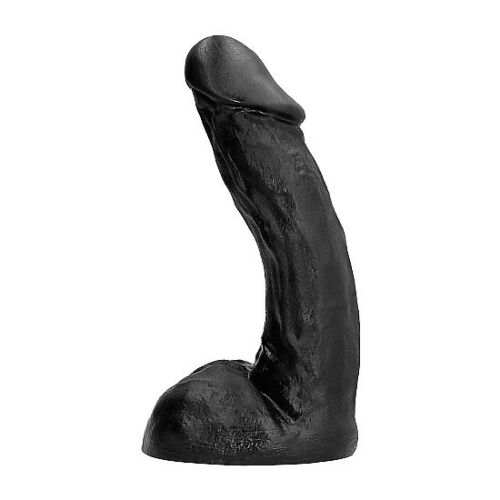 Dildo ALL BLACK 28 CM | Licht gebogen voor G-spot stimulatie