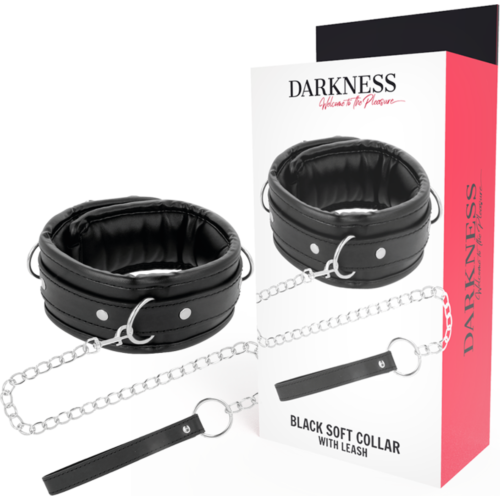 Bondage halsband DARKNESS met gewatteerde kraag