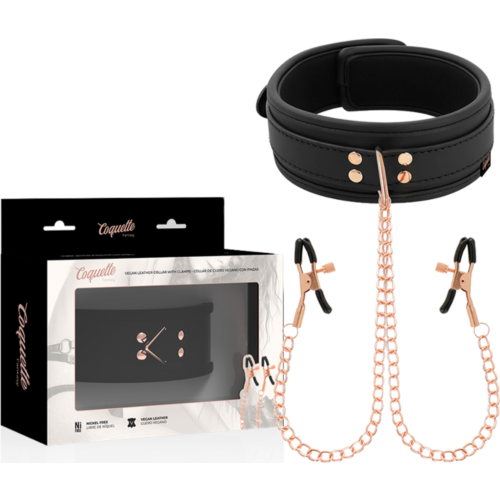 Halsband Coquette Fantasy met pinzas voor tepels