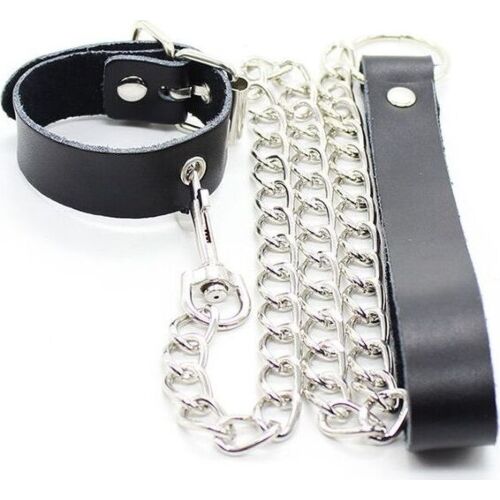Bondage Collar OHMAMA FETISH met metalen ketting