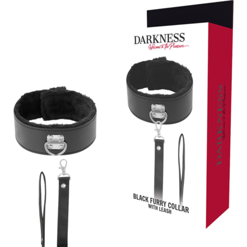 Bondage collar Darkness met sterke titanium ketting