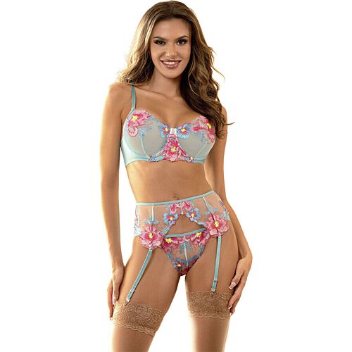 Conjunto lencería sexy SUBBLIME bordados de flores