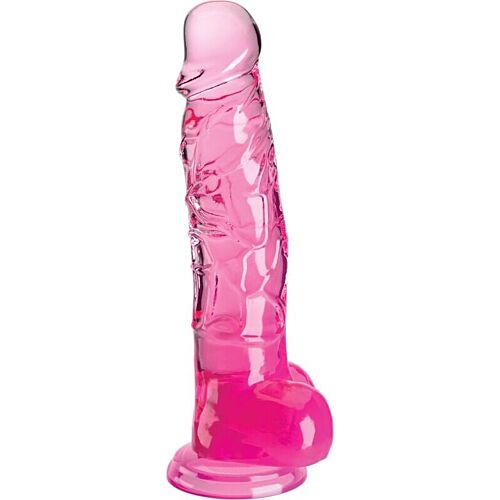 Realistische penis KING COCK Clear 16.5 cm met testikels