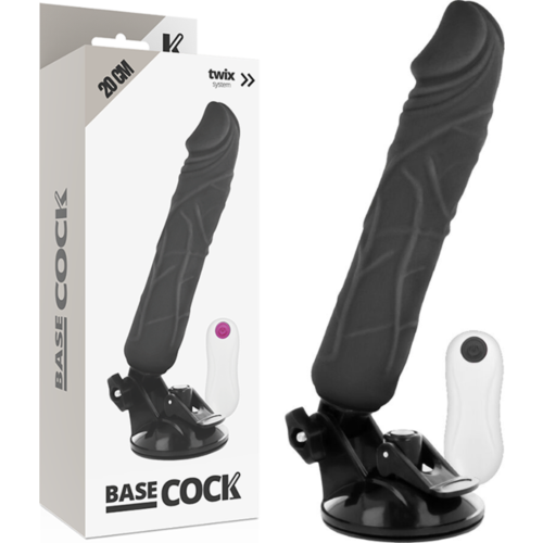 Realistisch Vibrator BASECOCK met afstandsbediening 20 cm