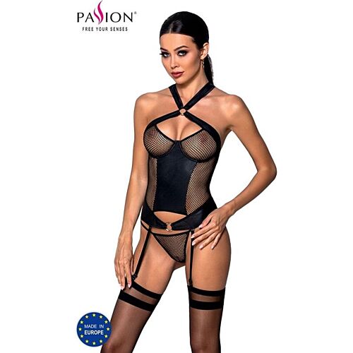Corset Passion Amanda L/XL met leer en gaas