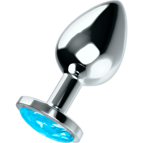 Anal Plug OHMAMA met blauw kristal en ergonomisch ontwerp