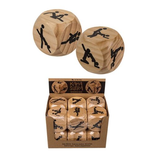 Houten dobbelsteen van Out Of The Blue met Kamasutra houdingen