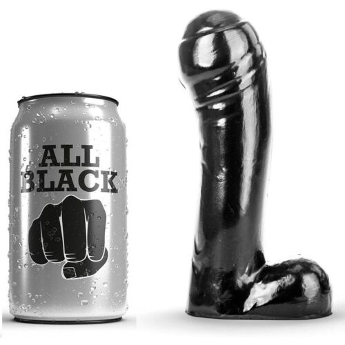 Dildo ALL BLACK 15 CM met uitdagende schacht