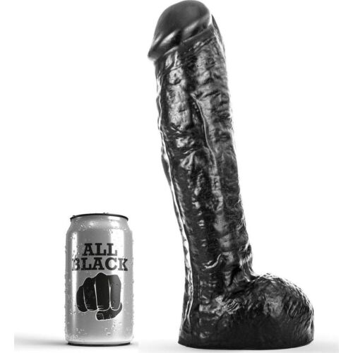 ALL BLACK Dildo 29 cm met stevige schacht