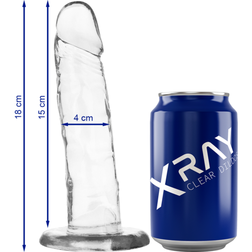 Dildo X RAY - CLEAR DILDO TRANSPARENTE 18 CM