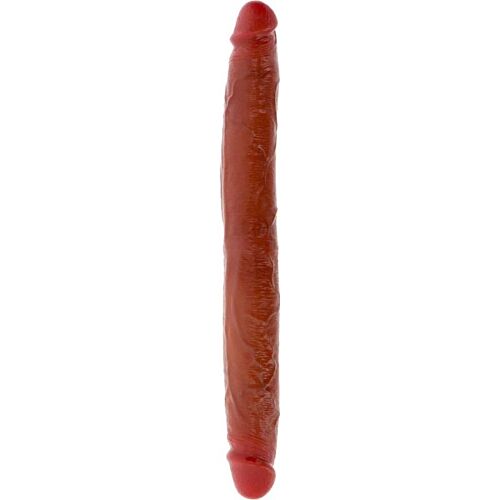 Dubbele siliconen dildo Get Real karamel