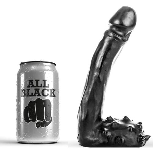 Dildo ALL BLACK 19 cm realistisch slank