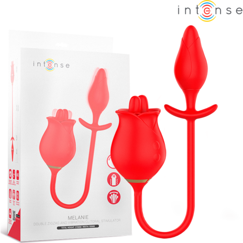 Dubbelen Stimulator INTENSE Melanie met Zigzag Tong