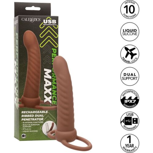 Dubbel Harnas Calexotics Maxx met 10 Vibraties