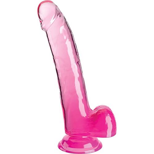 Dildo KING COCK - Doorzichtige met testikels 20.3 cm