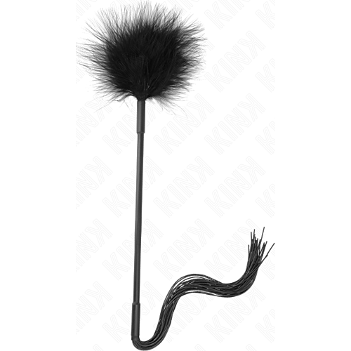 Zweep Siliconen KINK - 47 cm met veren voor kietelen