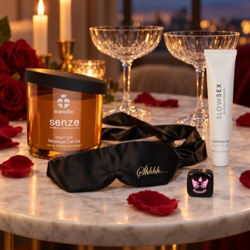 Romantische cadeauset voor Valentijnsdag, jubileum en Kerstmis – sfeerbeeld (met AI gegenereerde afbeelding)