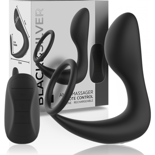 Anale vibrator BLACK&SILVER met afstandsbediening