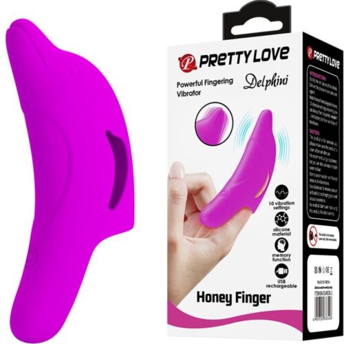 Vingerstimulator Pretty Love Delphini met 10 vibratiefuncties