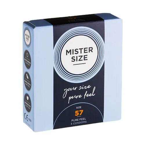 Condoom Mister Size 57 - 3 stuks voor comfortabele pasvorm