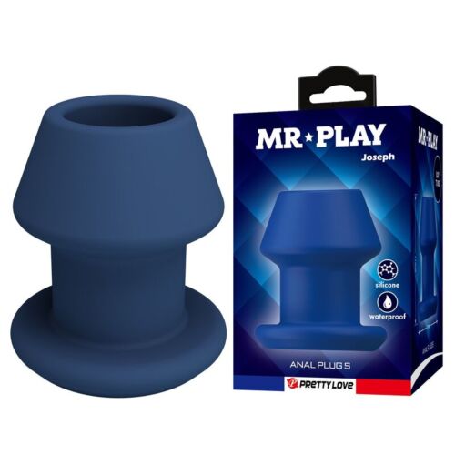 Anal Plug MR PLAY JACK BLUE met open-kanaal ontwerp