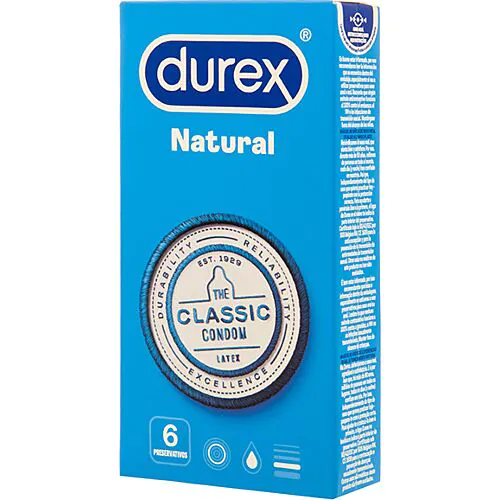 Condoom Durex Natural Plus 6 Uds - Transparant en anatomisch