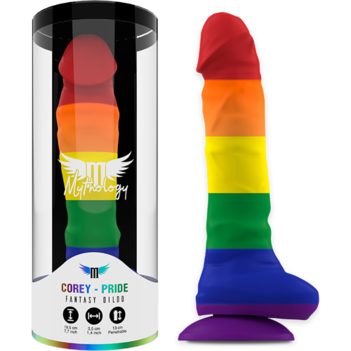 Dildo MYTHOLOGY Corey Pride L met sterke zuignap