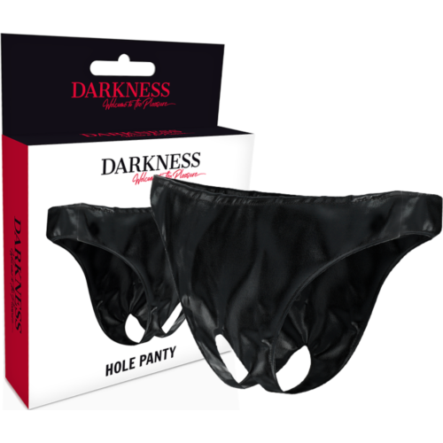 Unisex fetish slipje DARKNESS met opening