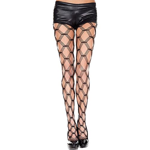 Visnet panty Music Legs met grove structuur