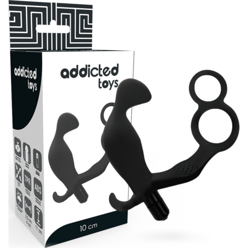 Anal Plug ADDICTED TOYS met dubbele ring voor penis en testikels