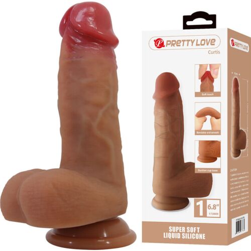 Dildo Pretty Love Curtis met Zuignap 17,3 cm