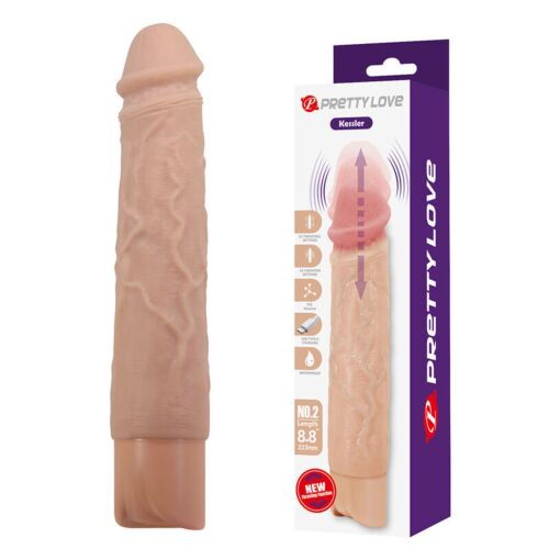 Realistische vibrerende dildo Pretty Love Kessler met 10 trilstanden en 10 stootstanden van 22 cm