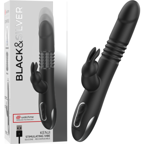 BLACK&SILVER KENJI Up & Down vibrator met rabbit